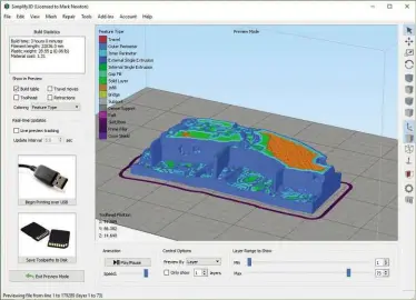  ??  ?? ABOVE Simplify3D not only helps fix any print problems, but allows you to step through a print, layer by layer