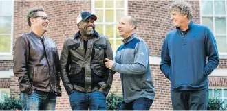  ?? SEAN RAYFORD/THE ASSOCIATED PRESS ?? Hootie &amp; the Blowfish members Dean Felber, left, Darius Rucker, Jim Sonefeld and Mark Bryan are feeling reinvigora­ted and are ready to tour after being dormant for years.