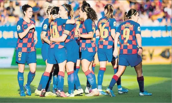  ?? FCB ?? El título liguero del equipo femenino es el tercero que cosecha el Barça en los últimos seis días tras los de hockey patines y balonmano