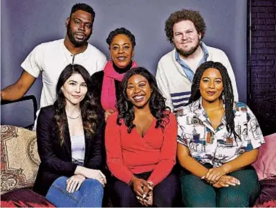  ?? AARON RUMLEY ?? The cast of “Intimate Apparel.” Front row, from left: Madeleine Barker, Nedra Snipes and Arizsia Staton. Back row, from left: Donald Paul, Teri Brown and Jonathan Fisher Jr.