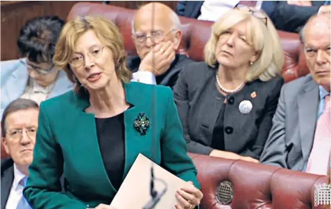  ??  ?? Clockwise from above: Baroness Hollis, Baroness Meacher, Lord Lawson and the Archbishop of York in the Lords during the debate