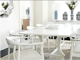  ?? BUNGALOW 5 ?? There’s no shortage of white dining tables on the market. Consider Bungalow 5’s bright Malta table.