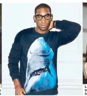  ??  ?? Jumping the shark: UK rapper Tinie Tempah in a shirt from Givenchy’s pre-fall winter 2012 collection. Angelo Pennetta for Mr. Porter