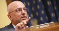  ?? (Kevin Dietsch/Pool) ?? REP. TED DEUTCH spearheade­d the pro-assistance letter, at a House Committee on Foreign Affairs hearing.