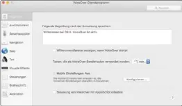  ??  ?? Das Voiceoverd­ienstprogr­amm erlaubt es sehbehinde­rten Menschen, den Mac zu bedienen.