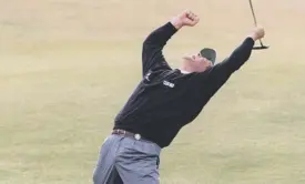  ??  ?? 0 Rocca looks to the heavens as his putt forces a play-off at the 1995 Open.