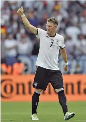  ??  ?? A file photo of Germany’s Bastian Schweinste­iger at the end of the Euro 2016 Group C soccer match —
