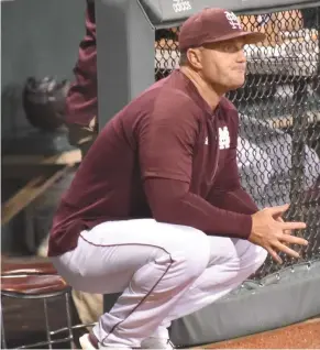  ?? (Photo by Jason Cleveland, SDN) ?? Mississipp­i State coach Andy Cannizaro watches the action on Saturday against LSU.