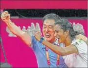  ?? PTI ?? Under Park Tae-sang, shuttler PV Sindhu became only the second Indian individual athlete to win two Olympic medals in Tokyo.