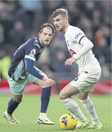  ?? ?? Tottenham brought striker Timo Werner in on loan and he is already having an impact