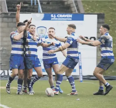  ??  ?? TOUGH TIMES: Halifax RLFC. Photo: Simon Hall/OMH Rugby Pics