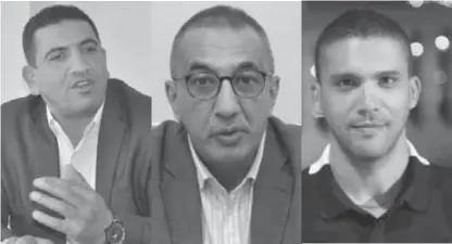  ??  ?? Karim Tabbou, Ihsane El Kadi et Khaled Drareni