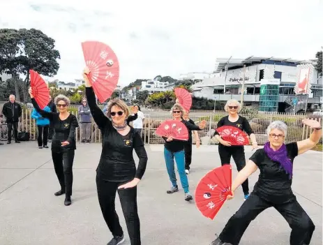  ?? ?? Members of the Taranaki Tai Chi Chuan Associatio­n demonstrat­ing some movements at a previous World Tai Chi and Qigong day event.