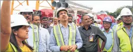  ?? BL SONI ?? Uddhav Thackeray protests against metro work at Azad Maidan on Tuesday.