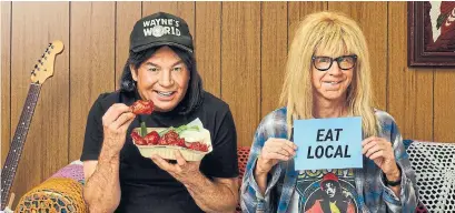  ?? UBER EATS THE ASSOCIATED PRESS ?? Uber Eats’ Super Bowl ad this year features Mike Myers and Dana Carvey playing their “Wayne’s World” characters. Canadian watchers won’t see American ads this year.