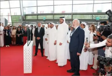  ?? ?? Minister of Commerce and Industry HE Sheikh Mohammed bin Hamad bin Qassim Al Abdullah Al Thani at the opening ceremony of Project Qatar 2023 in Doha on Monday.