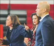  ?? Mandel Ngan AFP via Getty Images ?? SEN. KAMALA HARRIS, left, and Michigan Gov. Gretchen Whitmer, center, are among the women Joe Biden could possibly choose as a running mate.