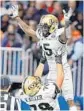  ?? KEVIN C. COX/GETTY IMAGES ?? UCF’s Dredrick Snelson celebrates after scoring his fourth-quarter touchdown.