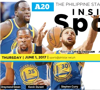  ??  ?? Draymond Green Kevin Durant Stephen Curry