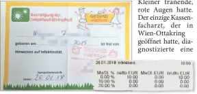  ??  ?? Infektbest­ätigung für Zweijährig­en kostete einen Wiener Vater 10 € – siehe Beleg