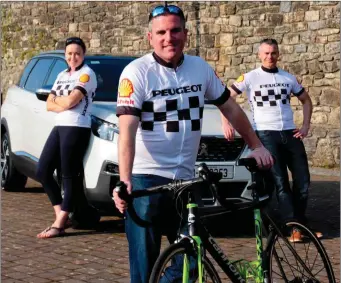  ??  ?? Kevin Egan with Irene Armstrong and Mark Walsh, Kevin Egan Cars Limited at the launch of the Leitrim Glens Sportive Cycle Challenge which is on August 19th and supporting the MS Therapy Centre. Pic: James Molloy.