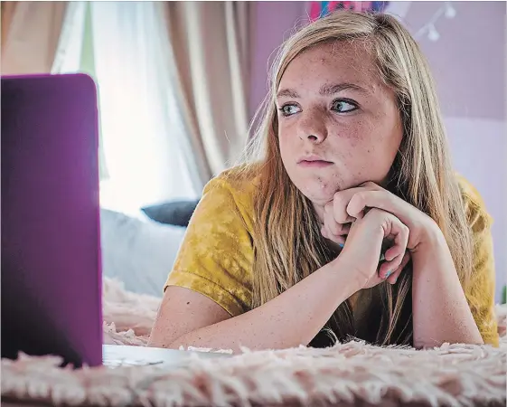  ?? A24 TNS ?? Elsie Fisher, 15, is the star of “Eighth Grade,” writer-director Bo Burnham’s critically acclaimed teen dramedy that has emerged as a breakout hit on the art house circuit.