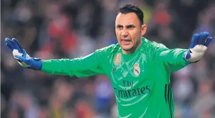  ?? Picture: Getty Images ?? KEEP CALM. Although Real Madrid tried to strengthen their goalkeepin­g stock during the transfer window, they are happy to stick with the embattled Keylor Navas for now.