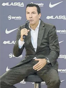  ?? FOTO: PERE PUNTÍ ?? Nacho Rodríguez, durante la rueda de prensa de ayer en el Palau Blaugrana