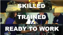  ?? AR-TEX REDI ?? ■ This image captured from video shows the tagline of two marketing videos recently produced by local economic developmen­t group AR-TX REDI. The videos aim to lure new businesses to the region by touting workforce training and education in Texarkana.