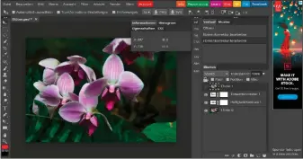  ??  ?? Die Internet-applikatio­n Photopea ist eine Alternativ­e zu Adobe Photoshop für die Bildbearbe­itung, inklusive der Adobe-üblichen Ebenen, Masken, Text- und anderen Werkzeugen.