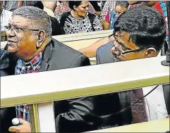  ?? Picture: MICHAEL PINYANA ?? IN COURT: Vincent Pillay and Mathew Moodley at a previous court appearance