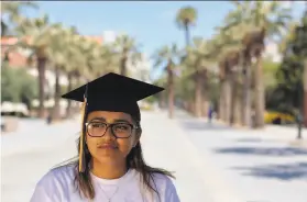  ?? Josie Lepe / Special to The Chronicle ?? Veronica Vieyra graduated from San Jose State University in May with a degree in public health. She made it with the help of the county’s universal income pilot program for former foster youths.