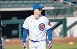  ?? ARMANDO L. SANCHEZ / CHICAGO TRIBUNE ?? Joc Pederson walks on the field after hitting during Cubs spring training Tuesday at Sloan Park in Mesa, Ariz.