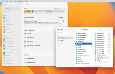  ?? ?? If your Mac has sufficient local space, turning Optimise Mac Storage off can reduce the risk of stuck syncing to iCloud.