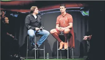  ??  ?? This file photo taken on April 25, 2014 shows Portugal’s Cristiano Ronaldo answering to an interview during the presentati­on of new Nike football boots in Madrid. — AFP photos