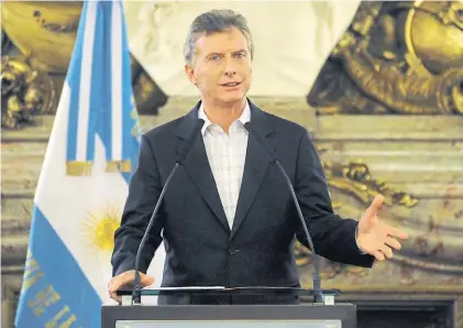  ?? JUAN JOSE TRAVERSO ?? En la Casa Rosada. Macri lanza medidas para las pymes que generan el 70% del empleo.