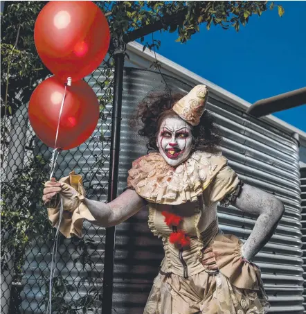  ?? Picture: JERAD WILLIAMS ?? RY ambassador and SFX makeup artist Vania Stockwell turned Andrijana Livaja into Pennywise from It.