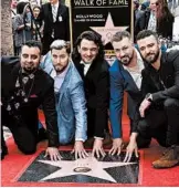  ?? JORDAN STRAUSS/INVISION 2018 ?? Chris Kirkpatric­k, from left, Lance Bass, JC Chasez, Joey Fatone and Justin Timberlake.