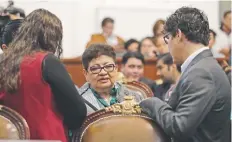  ??  ?? Ernestina Godoy, presidenta de la Jucopo, dijo que al Congreso no llegó alguna observació­n de la ciudadanía sobre la ley remitida por el jefe de Gobierno.