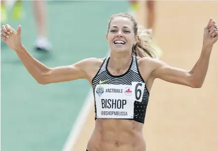  ?? DAN RIEDLHUBER/THE CANADIAN PRESS FILES ?? Enthusiast­ic amateur athletes such as Eganville’s Melissa Bishop, an 800-metre runner, are the biggest reason to hope Brazil’s Olympics don’t end in disaster, says columnist Wayne Scanlan.