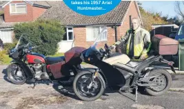  ??  ?? Steve has fitted an Avon fairing to the DS purely in the name of practicali­ty