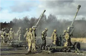  ??  ?? Firing range: Training exercise at Otterburn in Northumber­land