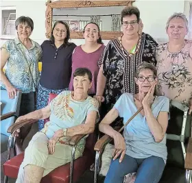  ?? Picture: LEN’S NEWS ?? REASON TO CELEBRATE: Francis Jacobs, back row, second from right, at her 50th birthday party at Madeira Home with friends, back from left, Catherine Muller, Kirsten Watt-Pringle, daughter Abby and Elize Roux, and, front from left, Sylvia Seinsch and Di van Staden