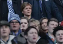  ?? PICTURE: REUTERS ?? First Minister of Scotland Nicola Sturgeon in the stands during a Scotland vs Wales rugby match on Saturday.