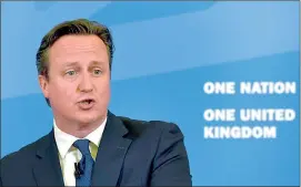  ??  ?? Combating ISIS: David Cameron delivers his speech