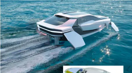  ?? ?? RIGHT: Isita boat, is it plane or is it a supercar?
The Future-e is an intriguing combinatio­n of all three – in appearance, at least