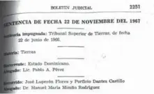  ?? MARVIN DEL CID ?? Dantés y Luperón fueron favorecido­s con sentencia de SCJ.