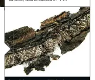  ??  ?? One of the excavated Viking fragments made from fifine silk and silver thread