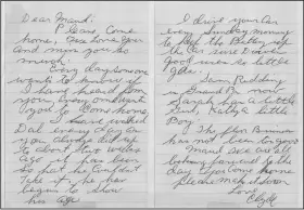  ?? ?? Clyde Crawford’s hand-written letter to his wife.