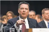  ?? JACK GRUBER, USA TODAY ?? James Comey testifies before the Senate Intelligen­ce Committee. He admitted leaking informatio­n that was reported by The New York Times.
